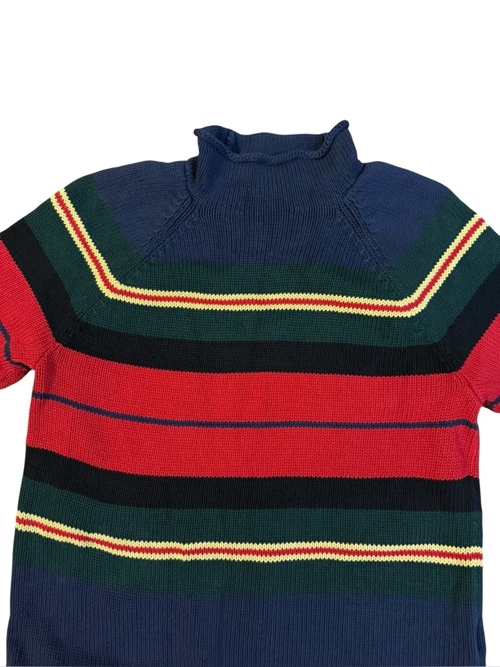 J. Crew 1988 Rollneck™ sweater in cotton rugby stripe Size Large